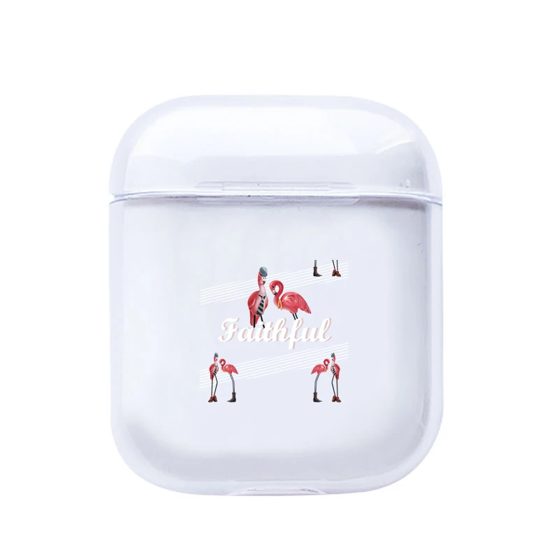 I200452 Прозрачный чехол для Apple Airpods 1/2 с милым мультяшным фламинго, прозрачный мягкий Роскошный чехол для наушников Airpods, чехол s - Цвет: I200452