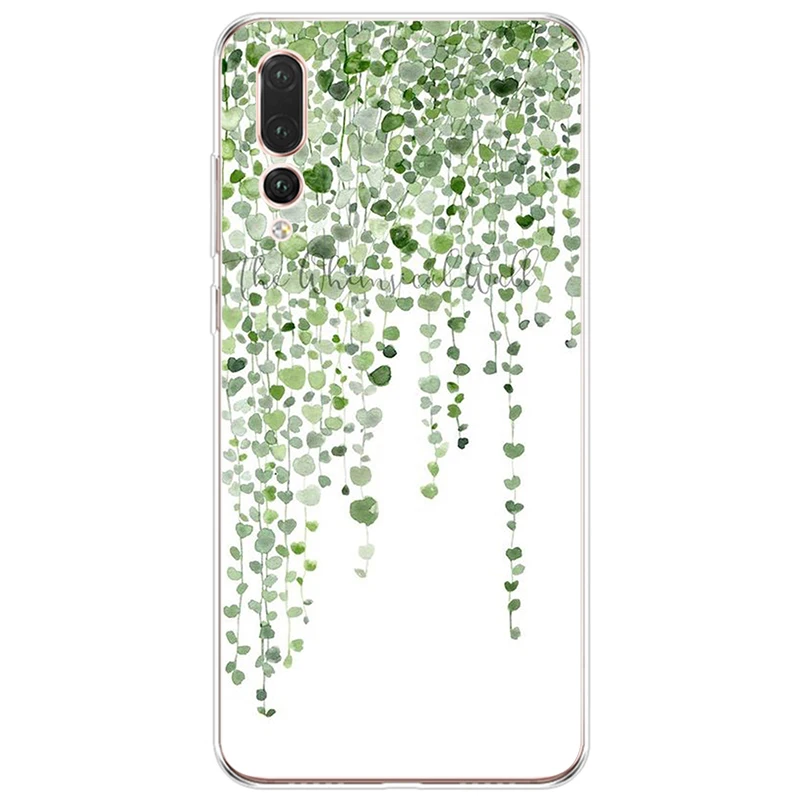 Watercolor plants with flowers Cover Soft Silicone TPU Phone Case For Huawei P9 P10 P20 PLUS P8 P30 lite PRO | Мобильные телефоны и