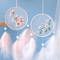 dreamcatcher mesh embroidery kit flowers bunny unicorn with hoop double side cross stitch punch needle thread kit for home decor