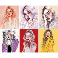5d diy diamond painting exquisite girl with makeup full drill embroidery cross stitch mosaic craft home decor christmas gift