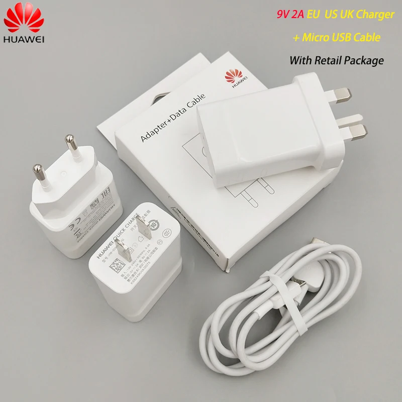 USB зарядное устройство Huawei 9 В 2 А адаптер быстрой зарядки QC 3 0 кабель Micro для P8 10 Lite