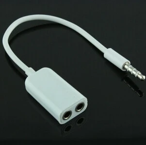 

Practical 3.5mm Double Jack Headphone Splitter For IPod IPhone 4 4S IPad2 Earphone Accessories