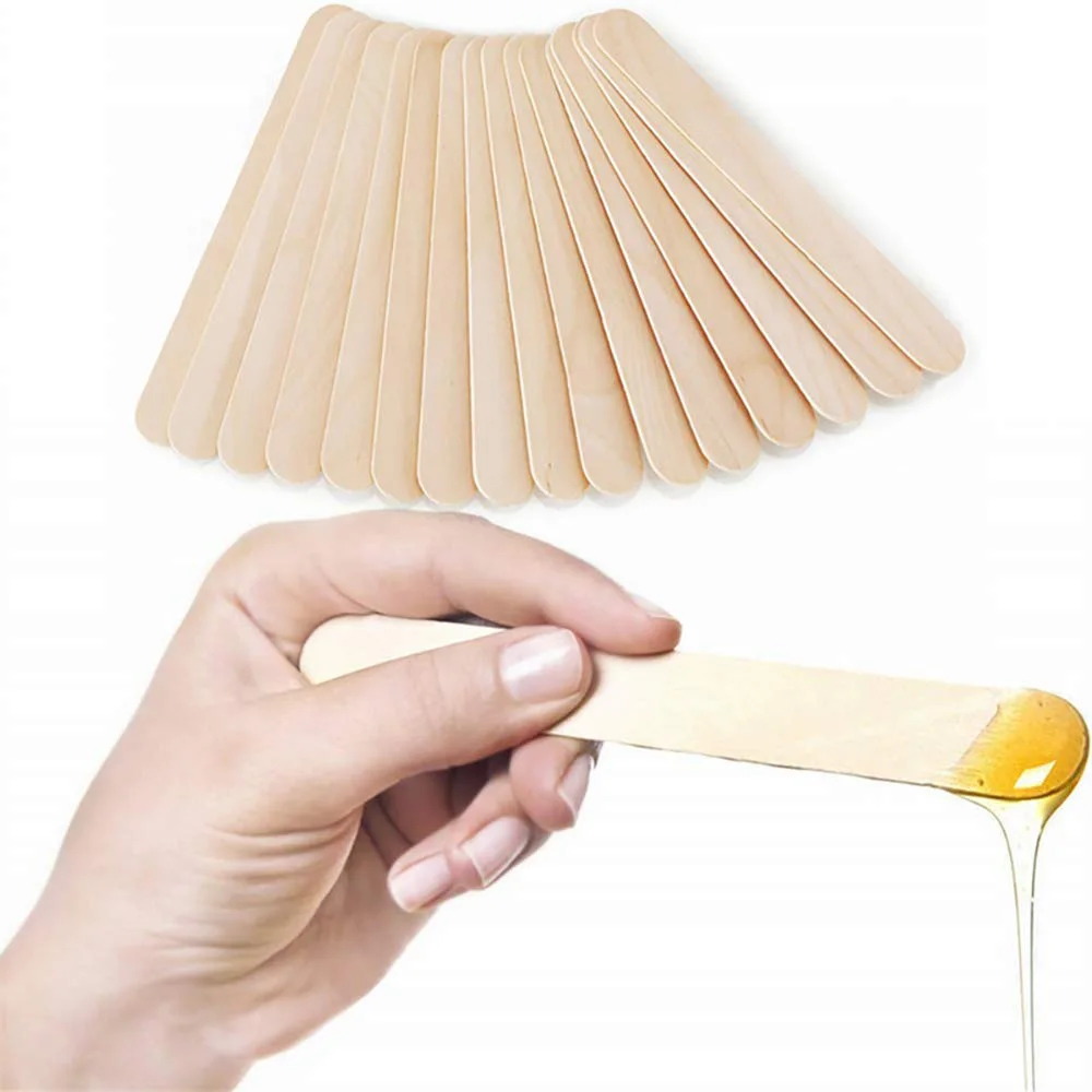 

10pcs Waxing Sticks Large Wide Wax Applicator Sticks Hair Removal Spatula Wood Stick Applicators for Wax Beans Beads Hot