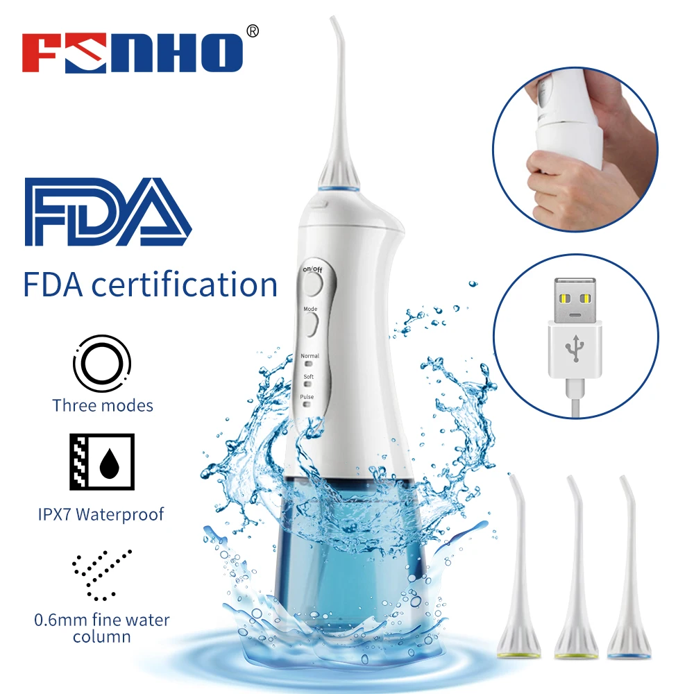 Ирригатор полости рта FUNHO аккумуляторный с зарядкой от USB 3 режима 220 мл|Ирригаторы