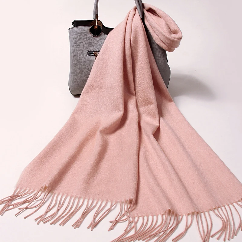 

★autumn winter double-sided 100% wool scarf female han edition joker cashmere shawl with thick long scarf in the winter