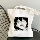 Ikishima Midari Kawaii аниме Kakegurui печать Холщовая Сумка Tote Сумка Harajuku Shopper большая емкость женская сумка через плечо сумка