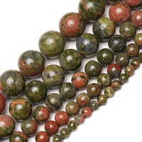 wholesale natural stone unakite jasper beads round loose beads for jewelry making diy bracelet necklace 15 strand 4 6 8 10 12mm