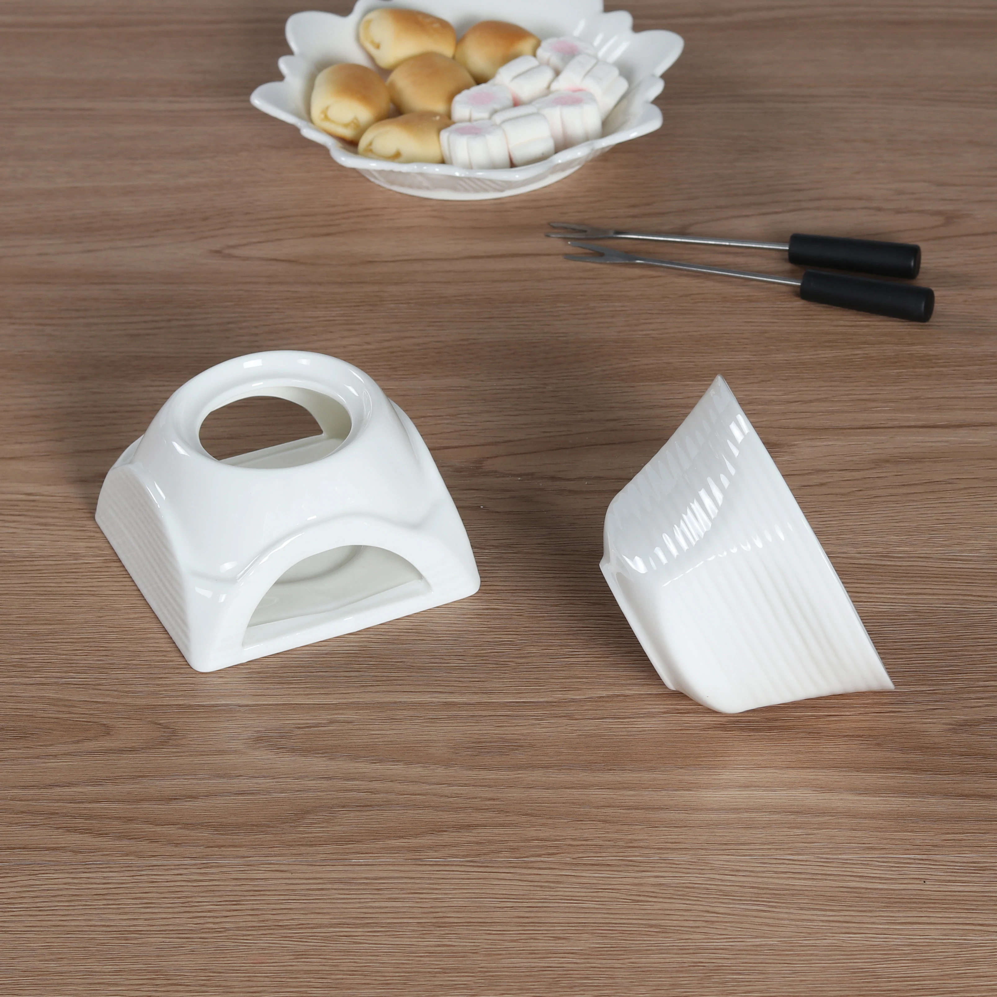 Белый керамический горшок для фондю шоколада и плавления сыра|white chocolate|pot