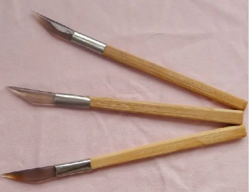 

5 pcs Agate Burnisher Polishing Knife Edge With Bamboo Handle Jewelry Making Tools Hot Sale gold and silver foil coating.