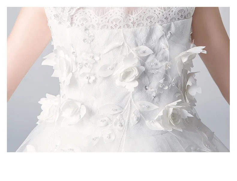 Белое Тюлевое платье с цветочным рисунком для девочек платья выпускного вечера и