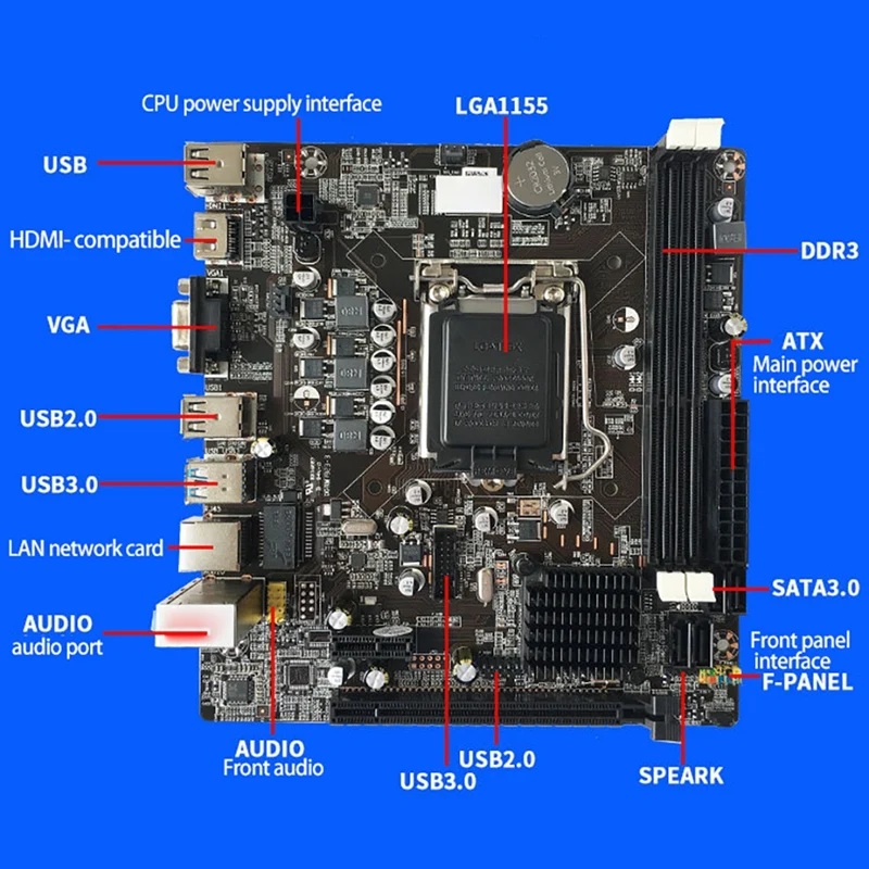 Комплект материнской платы B75 для компьютера с процессором I5 2400 + ОЗУ 4 ГБ DDR3