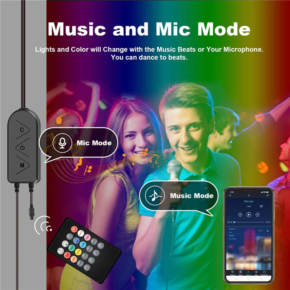 СВЕТОДИОДНАЯ Гирлянда RGB с Bluetooth и управлением через приложение сказочное