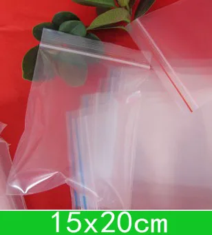 

100pcs/lot Clear PE bags (15x20cm) resealable Poly bags zipper bag for new wholesale + free shipping
