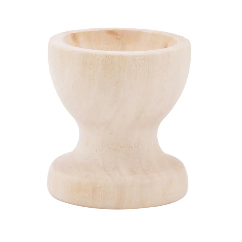 

Simulation Wooden Egg Cups DIY Hand Painted Doodle Easter Egg Cup Craft Supplies Kids Kitchen Egg Cup Pretend Play Toys Supplies