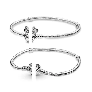 Fit Original Pandora Bracelet & Bracelet Charm 925 Sterling Silver Fashion Mouse Bow Button Hot Selling Bracelet Diy Jewelry