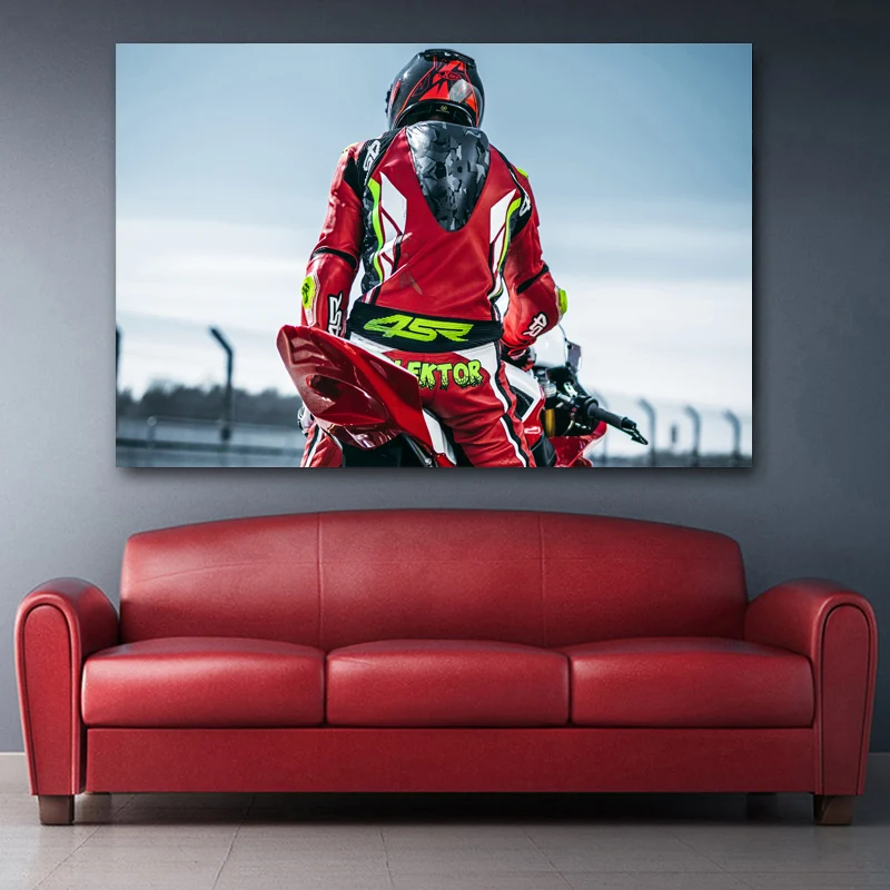 Картина на холсте Ducati Мотоцикл Байкер шлем Супербайк плакаты и принты шелковые