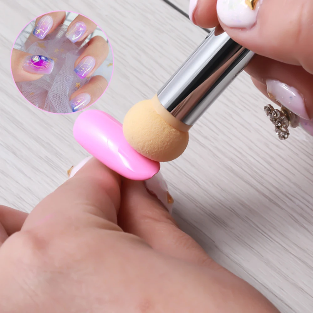 Double End Nail Art Pen Set Sponge Head Transfer Stamping Blooming Manicure Tools |