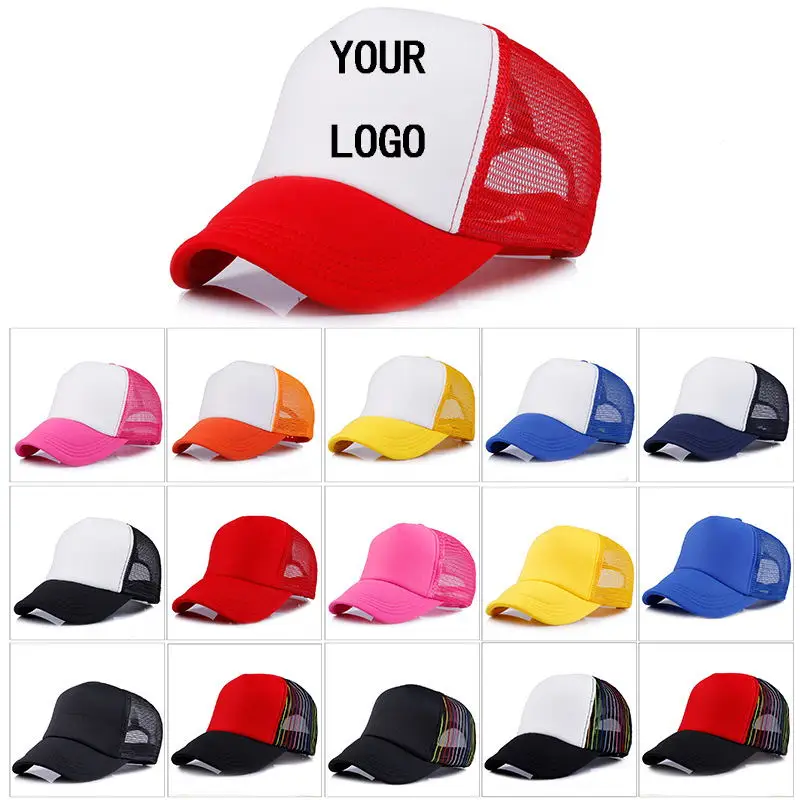 

250 Pcs DIY Free Custom LOGO Design Cheap 100% Polyester Men Women Baseball Cap Blank Mesh Adjustable Hat Adult Children Kids