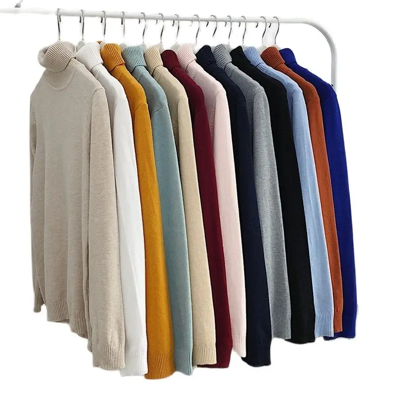 

Sweaters,Men's Coat,Sweater, Fashion 12 Color Hot style, Run Volume Turtleneck Sweater Men's And Women's Bottom Sweater, Cotton