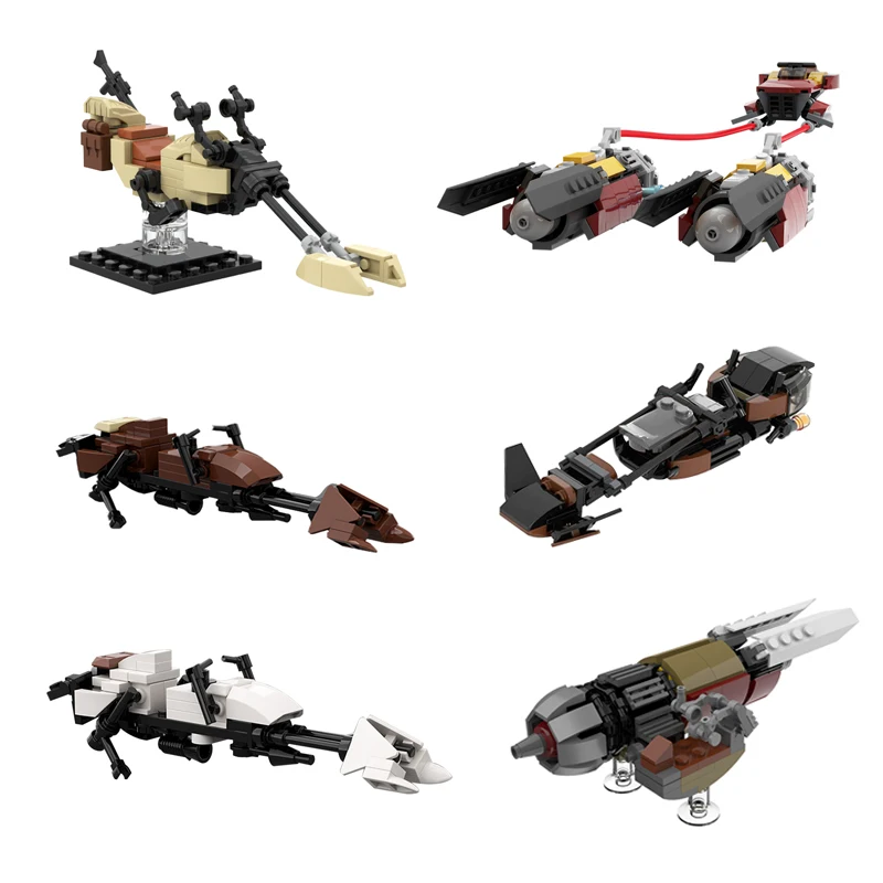 

MOC Mini Motorcycle Series Suspended Drift Bike Building Blocks High-tech Swoop Bike Troop Creativity Toys for Children Gifts