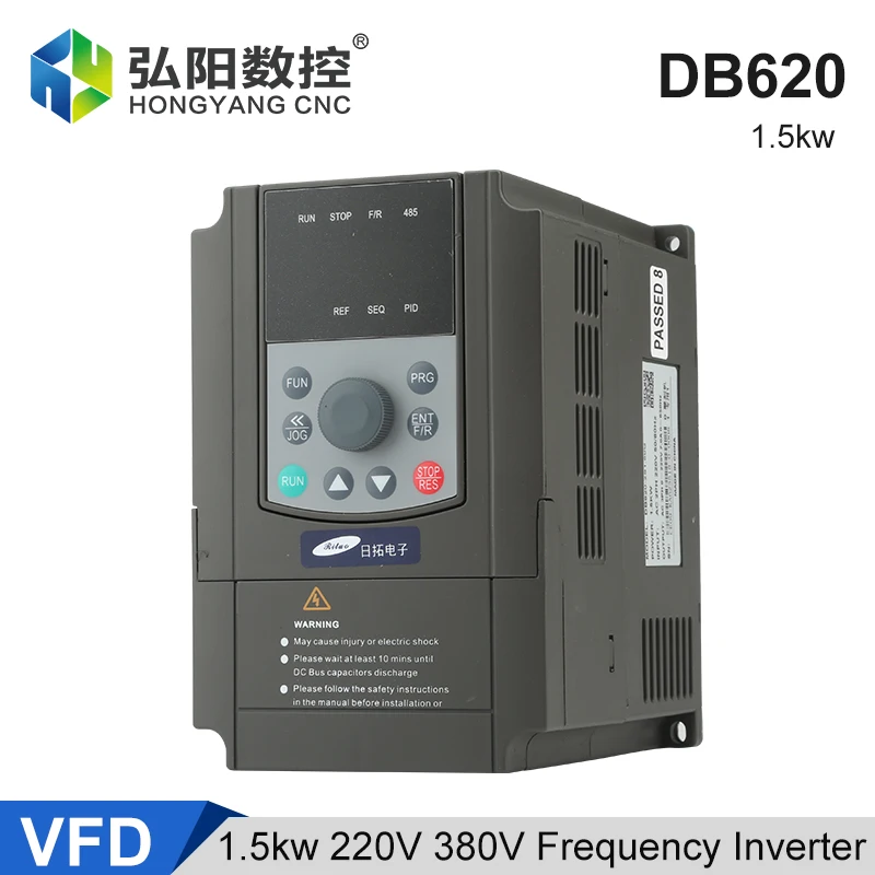 

VFD Frequency Inverter 1.5KW Frequency Converter Drive 1P Input 3P Output 220V CNC Spindle Motor Speed Controller