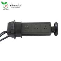 au desktop power plugs 5v 2 1a 2 usb charging port black shell manual pulling countertop electric pop up outlet extension