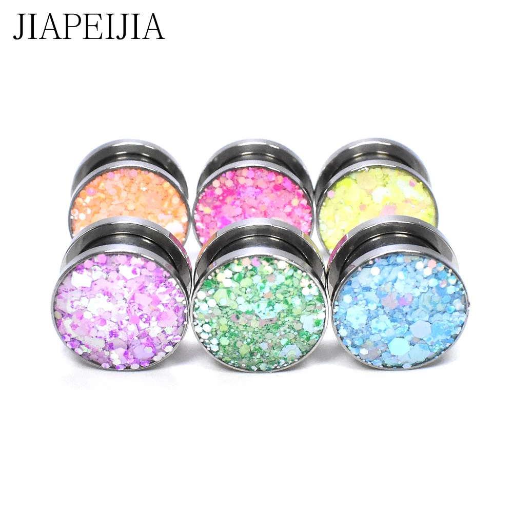 

3-30mm Matte Color Ear Tunnels Gauges and Plug Stainless Steel Screw Fit Plugs Flared Expander Stretcher Piercing Earring