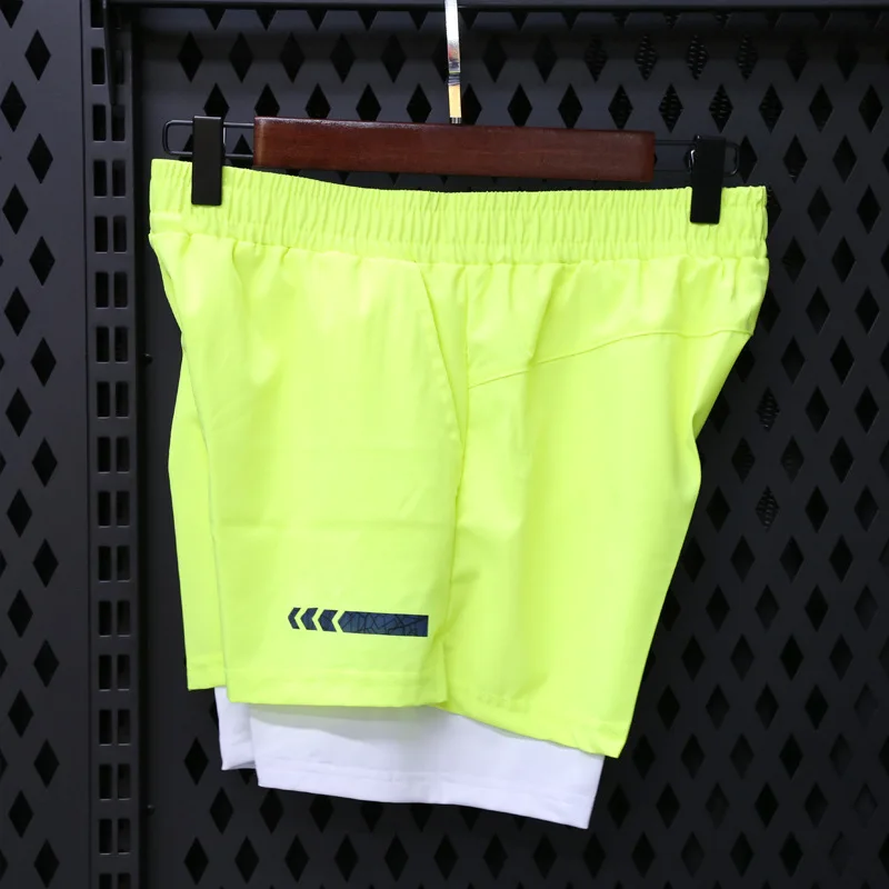 Solid Color Mock Two-Piece Shorts Female Anti-Emptied Casual Jogging Multi-Quick-Drying Outer Wear Yoga Gym | Спорт и развлечения