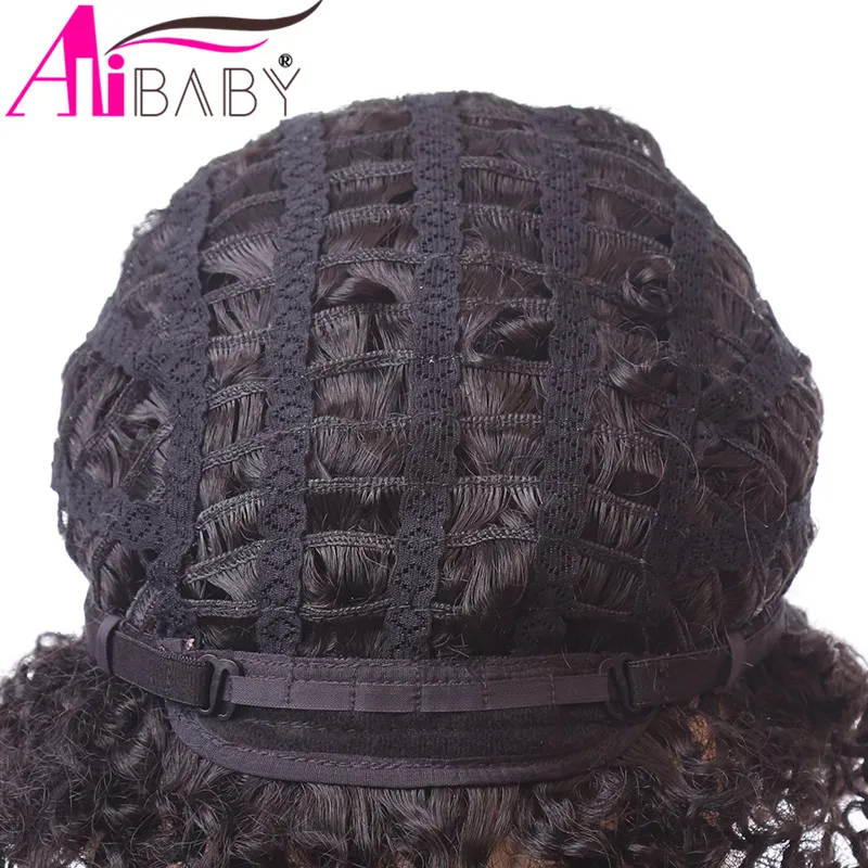 6 дюймов коротких синтетических полный автомат парики на сетке кудрявые волосы