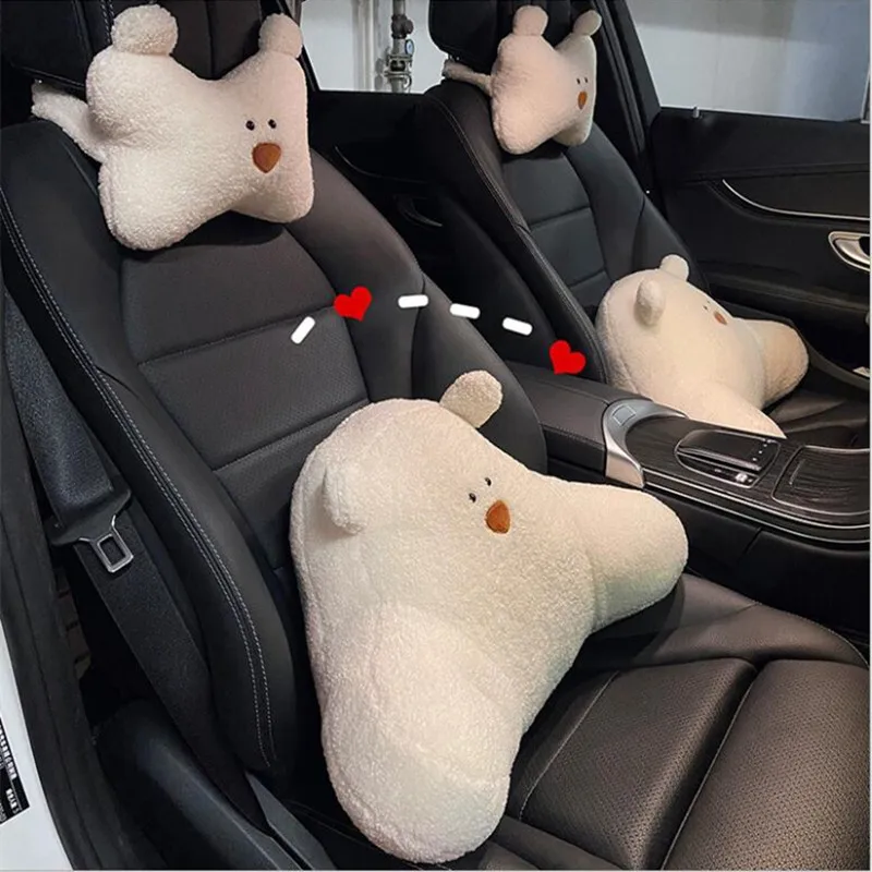 

New High Quality Cartoon Bear Lumbar Support Sofa Waist Pillow Car Neck Pillow Headrest Ornament