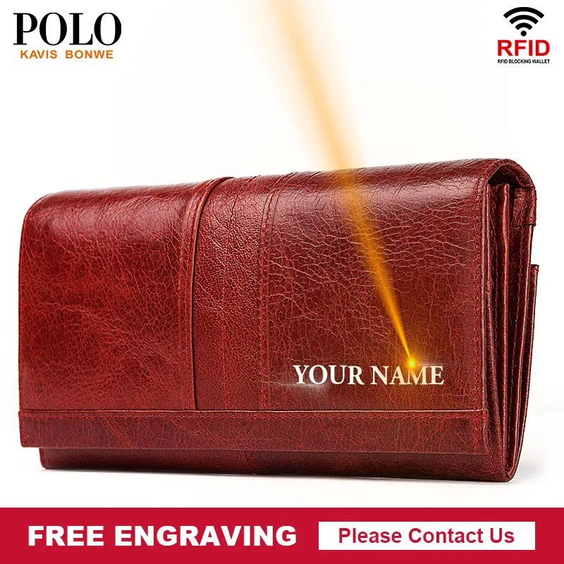 Бесплатная гравировка женские кошельки и клатч портмоне натуральная кожа леди