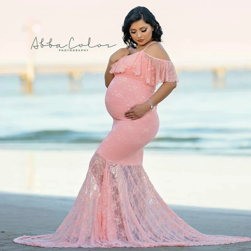 

Long Maternity Photography Props Pregnancy Dress Photography Maternity Dresses For Photo Shoot Pregnant Dress Lace Maxi Gown