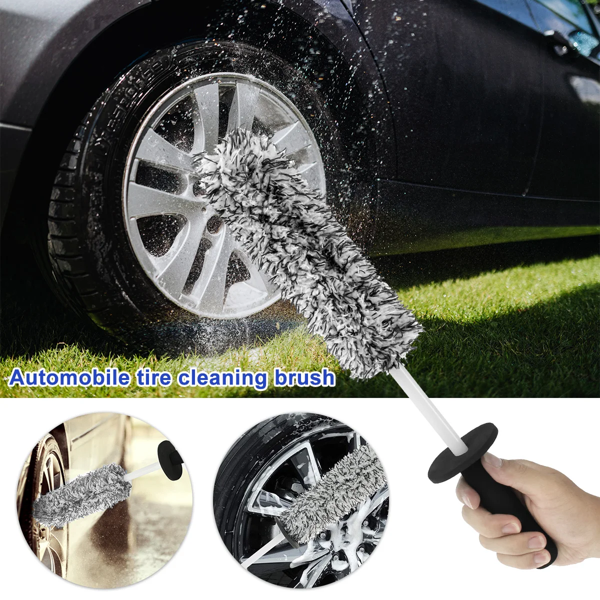Rim Brush Car Wheel Cleaning Tire Washing Tool Auto Care Multipurpose Cleaner Non-Slip Handle |