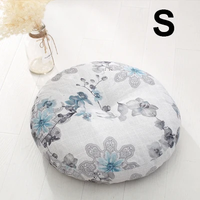S Removable& Washable Round Shape Cotton Linen Seat Cushion with Core Tatami Cushion Pillow Home Decoration Soft Car Sofa Cushion - Цвет: S