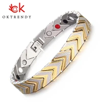 oktrendy energy magnetic bracelet bangles for women men chain link stainless steel bracelet female health hematite jewelry