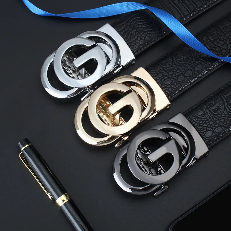 

Ремень мужской с медными пуговицами, Модный деловой пояс с гладкими звеньями для отдыха и стандартных платьев, роскошный