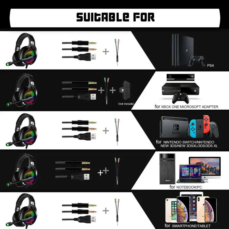 Мода 3 5 мм Игровые наушники регулируемые стерео эргономичный удобная гарнитура с
