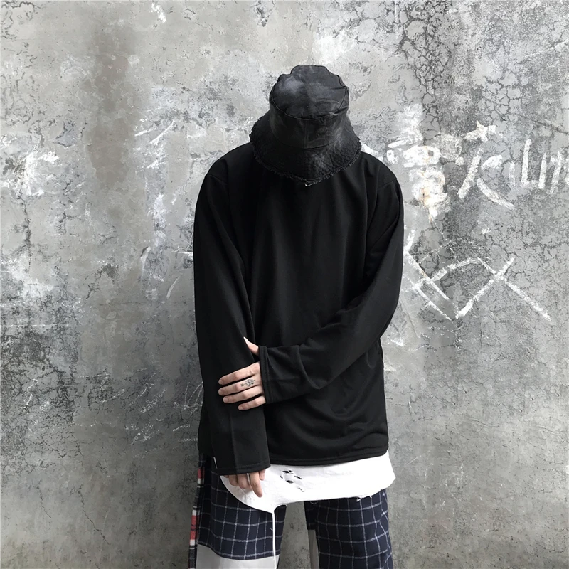 

Свитшот мужской в стиле оверсайз, уличная одежда в стиле хип-хоп, Свитшот в Корейском стиле, свитер с открытыми плечами, весна 2020