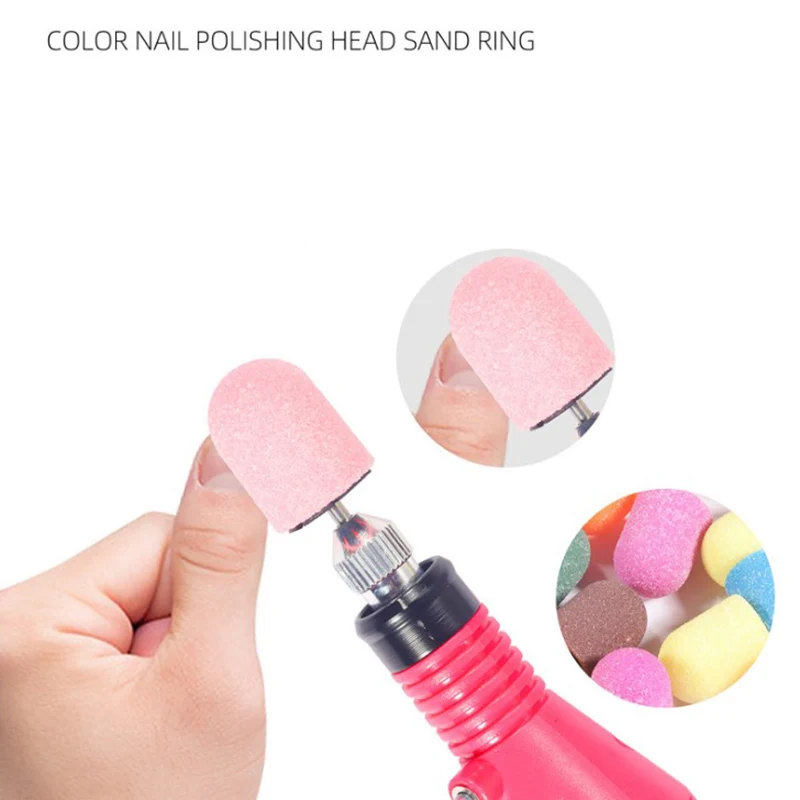 

10 шт. сцепление: 80/120/180 # шлифовальные шапки шлифовальные ленты для ногтей блок шапки оправки гель для снятия, ухаживает за кожей стоп кутикул...