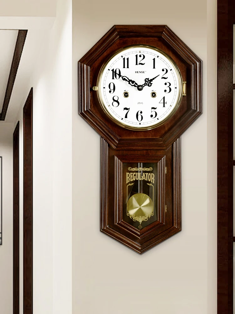 

Luxury Silent Wooden Wall Clock Traditional Chinese Antique Wall Clock Pendulum Retro Largel Reloj Pared Home Decoration EB5WC