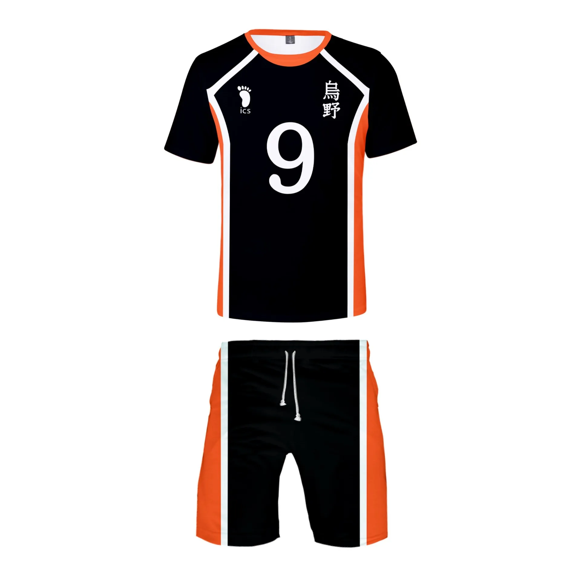 Аниме Haikyuu Cosplay Костюм Karasuno старшая школа Хината шоё комплект из двух частей топы