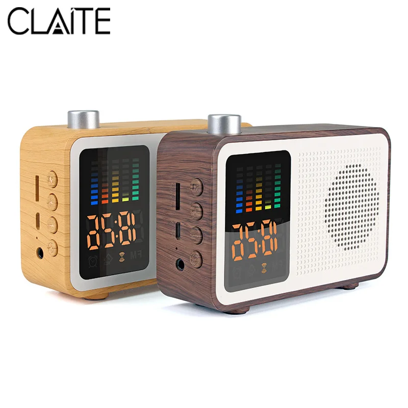 CLAITE MSK 102 3 в 1 перезаряжаемый bluetooth динамик радио Будильник поддержка AUX TF