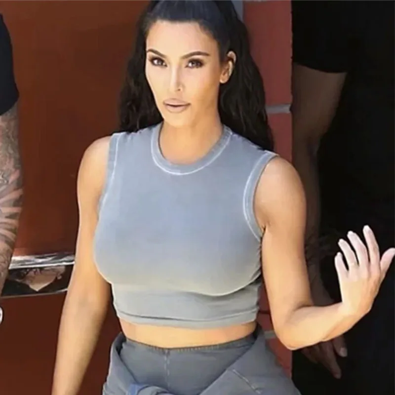 Уличная одежда однотонный жилет для работы женская лето 2020 без рукавов с круглым