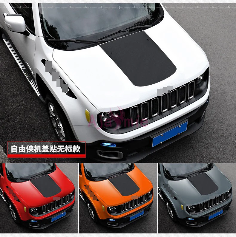 Для Jeep Renegade углеродного волокна Цвет капот автомобиля со «Звездными Защитная Автомобильная наклейка Средства для укладки волос