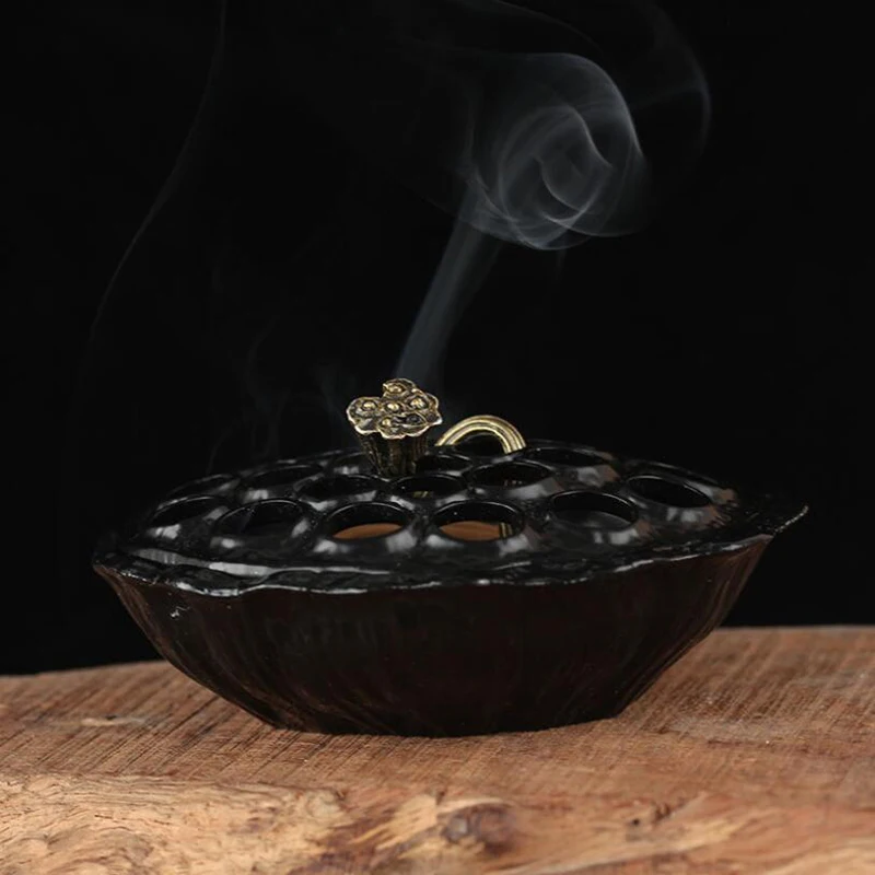 

Creative Lotus Incense Burner Home Decor Handicrafts Coil Censer Holder Religious Articles Yoga Office Ornaments