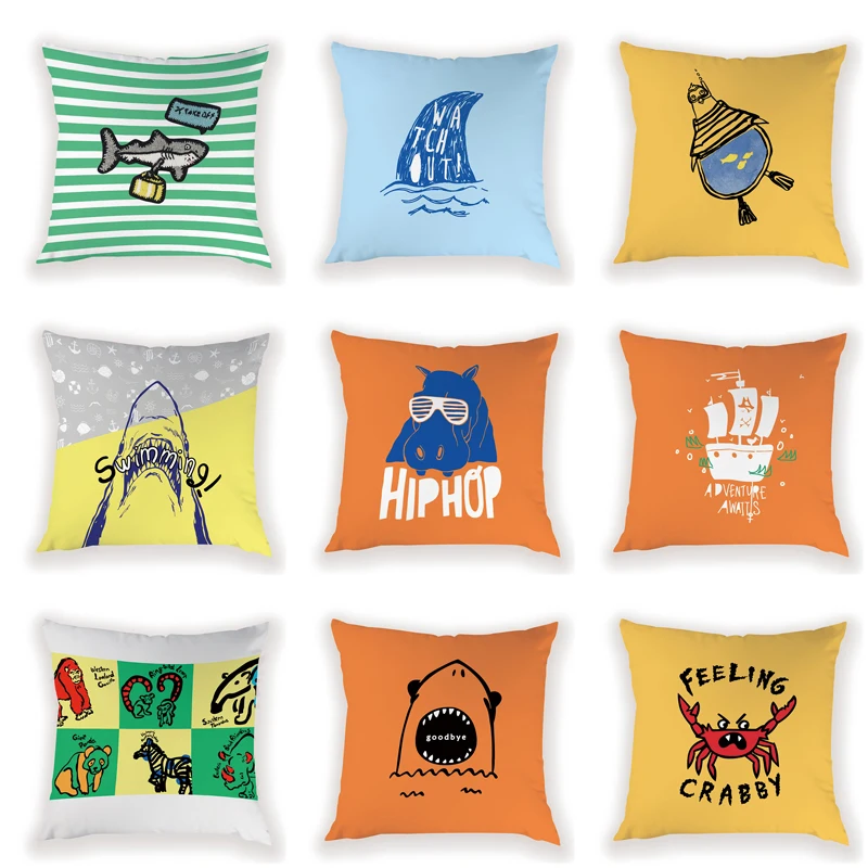 Акула чехлы для подушек оранжевые наволочки диванов чехол подушки с