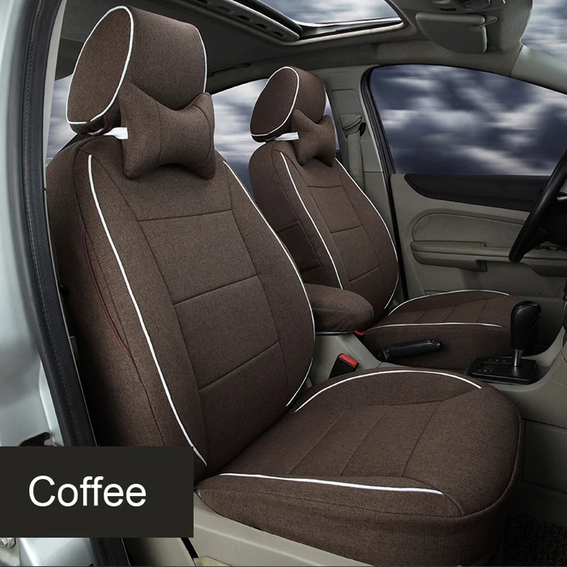 CARTAILOR Full Set Car Seat Cover for Volkswagen VW Beetle Black Linen Cloth Automotive Covers Cars Accessories | Автомобили и