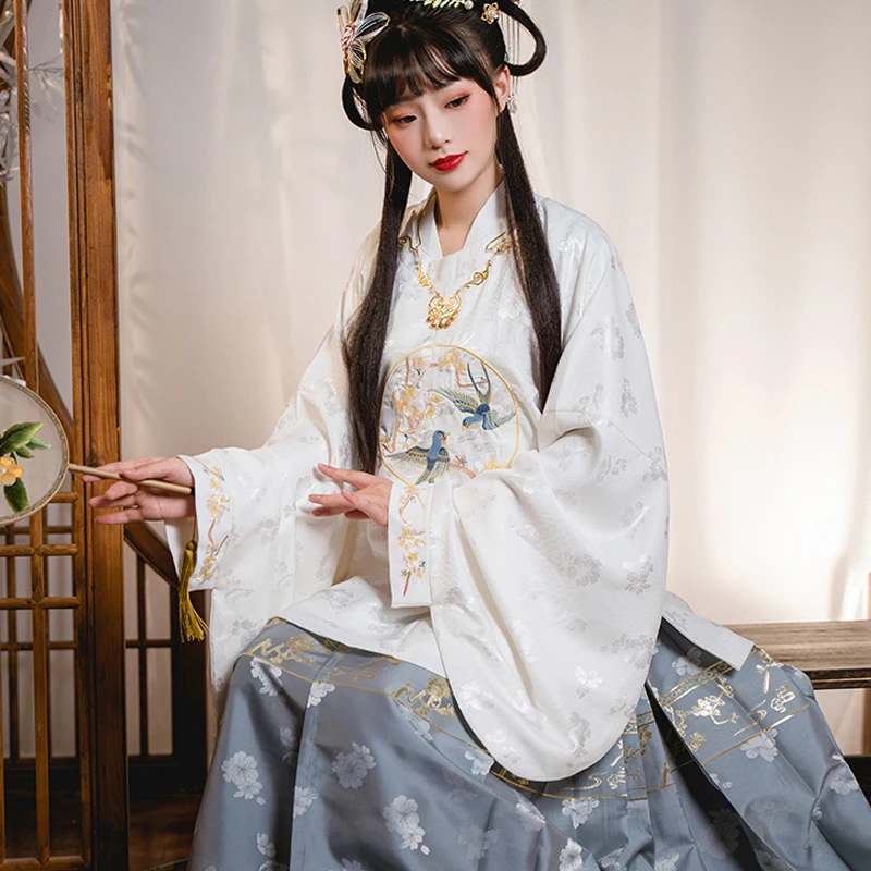 Династии Hanfu с круглым вырезом женские платье феи Традиционный китайский