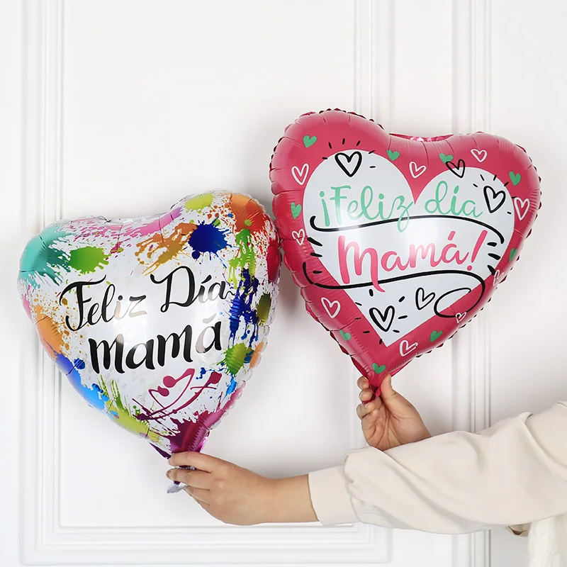 5 шт. 18 дюймов испанский фольга Feliz dia Mama воздушные шары сердце Te Quiero День матери