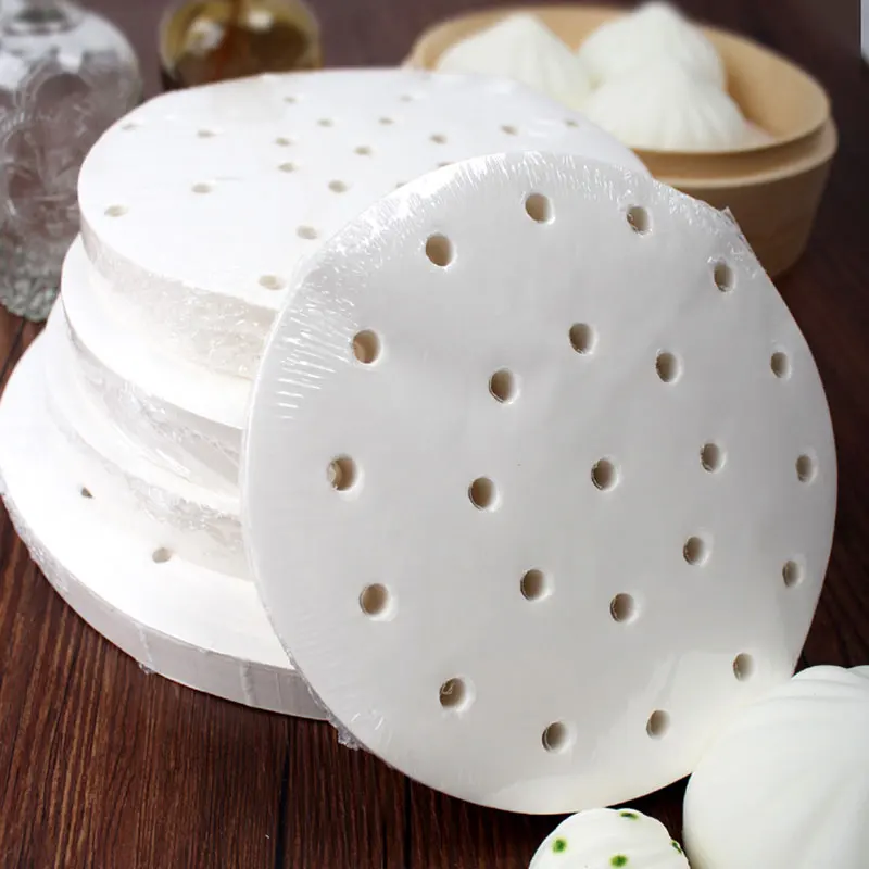 50Pc/Bag Air Fryer Steamer Liners Premium Perforated Wood Pulp Papers Non-Stick Steaming Basket Mat Baking Utensils For Kitchen | Дом и сад